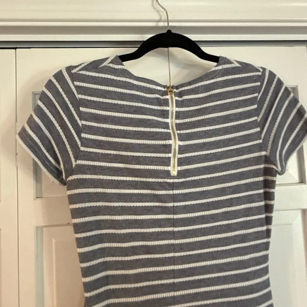 Sail to Sable grey and white striped crewneck shift nautical dress size xs - Picture 7 of 11
